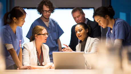 Group of healthcare professionals meeting